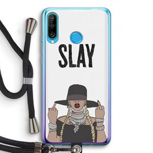 CaseCompany Slay All Day: Huawei P30 Lite Transparant Hoesje met koord