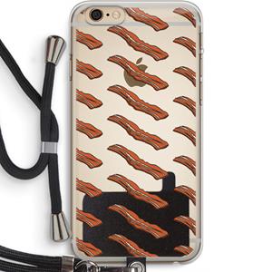 CaseCompany Bacon to my eggs #2: iPhone 6 PLUS / 6S PLUS Transparant Hoesje met koord