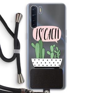 CaseCompany I love cacti: Oppo A91 Transparant Hoesje met koord