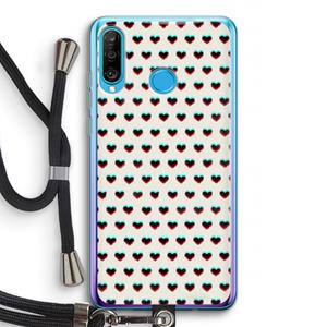 CaseCompany Hartjes: Huawei P30 Lite Transparant Hoesje met koord