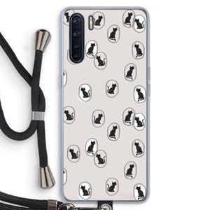 CaseCompany Miauw: Oppo A91 Transparant Hoesje met koord