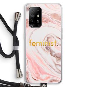 CaseCompany Feminist: Oppo A95 5G Transparant Hoesje met koord