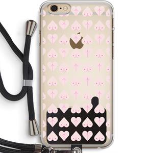 CaseCompany Ass 'n Titties: iPhone 6 PLUS / 6S PLUS Transparant Hoesje met koord