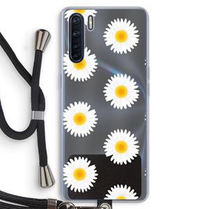 CaseCompany Margrietjes: Oppo A91 Transparant Hoesje met koord