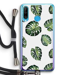 CaseCompany Tropische bladeren: Huawei P30 Lite Transparant Hoesje met koord