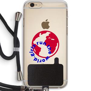 CaseCompany Run The World: iPhone 6 PLUS / 6S PLUS Transparant Hoesje met koord