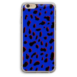 CaseCompany Blue Leopard: iPhone 6 Plus / 6S Plus Transparant Hoesje