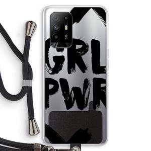 CaseCompany Girl Power #2: Oppo A95 5G Transparant Hoesje met koord