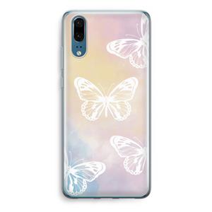 CaseCompany White butterfly: Huawei P20 Transparant Hoesje
