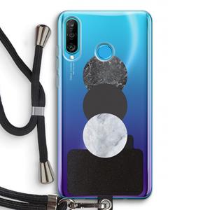 CaseCompany Marmeren cirkels: Huawei P30 Lite Transparant Hoesje met koord