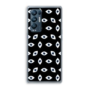 CaseCompany Eyes pattern: Oppo Find X3 Neo Transparant Hoesje