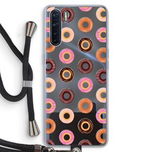 CaseCompany Donuts: Oppo A91 Transparant Hoesje met koord