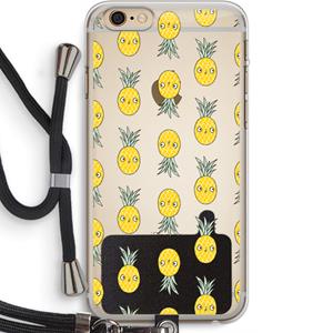CaseCompany Ananas: iPhone 6 PLUS / 6S PLUS Transparant Hoesje met koord