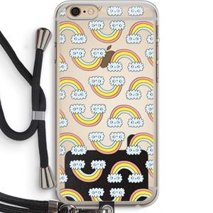 CaseCompany Regenboog: iPhone 6 PLUS / 6S PLUS Transparant Hoesje met koord