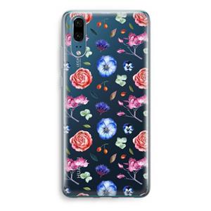 CaseCompany Bloemetjes: Huawei P20 Transparant Hoesje