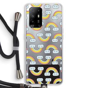 CaseCompany Regenboog: Oppo A95 5G Transparant Hoesje met koord