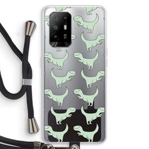 CaseCompany Dinos: Oppo A95 5G Transparant Hoesje met koord