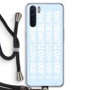 CaseCompany Hotline bling blue: Oppo A91 Transparant Hoesje met koord