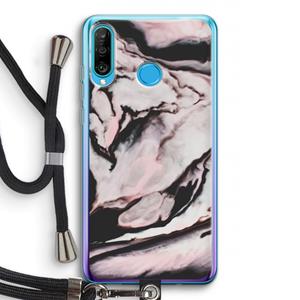 CaseCompany Roze stroom: Huawei P30 Lite Transparant Hoesje met koord