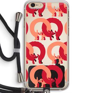 CaseCompany Dogs: iPhone 6 PLUS / 6S PLUS Transparant Hoesje met koord