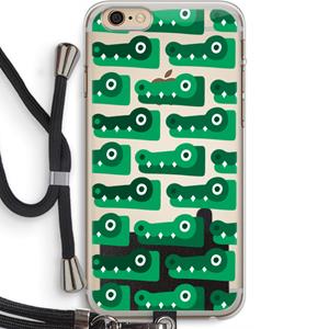 CaseCompany Crocs: iPhone 6 PLUS / 6S PLUS Transparant Hoesje met koord