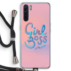 CaseCompany Girl boss: Oppo A91 Transparant Hoesje met koord