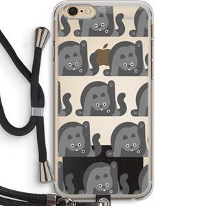 CaseCompany Cats: iPhone 6 PLUS / 6S PLUS Transparant Hoesje met koord