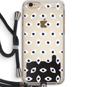CaseCompany Eyes pattern: iPhone 6 PLUS / 6S PLUS Transparant Hoesje met koord