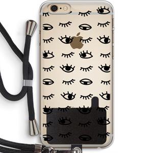 CaseCompany Eye pattern #2: iPhone 6 PLUS / 6S PLUS Transparant Hoesje met koord