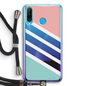 CaseCompany Strepen pastel: Huawei P30 Lite Transparant Hoesje met koord