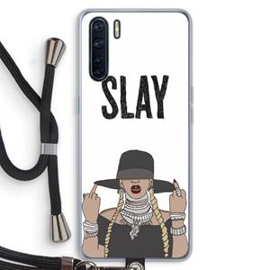 CaseCompany Slay All Day: Oppo A91 Transparant Hoesje met koord