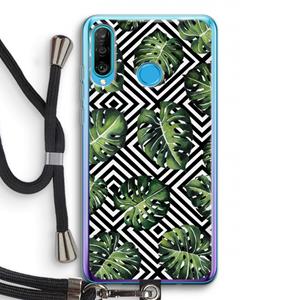 CaseCompany Geometrische jungle: Huawei P30 Lite Transparant Hoesje met koord