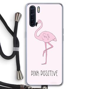 CaseCompany Pink positive: Oppo A91 Transparant Hoesje met koord