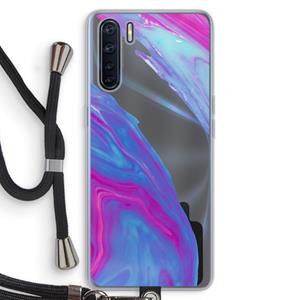 CaseCompany Zweverige regenboog: Oppo A91 Transparant Hoesje met koord
