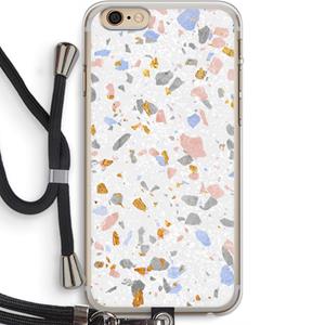 CaseCompany Terrazzo N°8: iPhone 6 PLUS / 6S PLUS Transparant Hoesje met koord