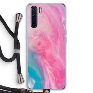 CaseCompany Roze explosie: Oppo A91 Transparant Hoesje met koord