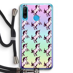 CaseCompany Musketon Unicorn: Huawei P30 Lite Transparant Hoesje met koord