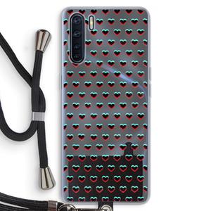 CaseCompany Hartjes: Oppo A91 Transparant Hoesje met koord