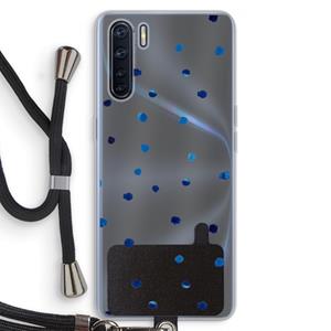 CaseCompany Blauwe stippen: Oppo A91 Transparant Hoesje met koord