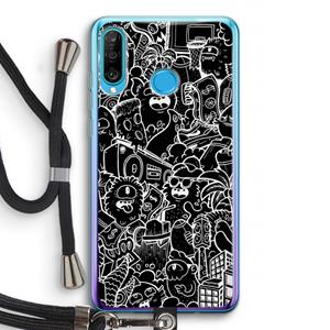 CaseCompany Vexx Black City : Huawei P30 Lite Transparant Hoesje met koord