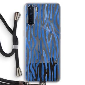CaseCompany Blauwe nerven: Oppo A91 Transparant Hoesje met koord
