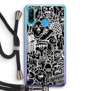 CaseCompany Vexx Black Mixtape: Huawei P30 Lite Transparant Hoesje met koord