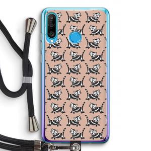 CaseCompany Zwarte poes: Huawei P30 Lite Transparant Hoesje met koord