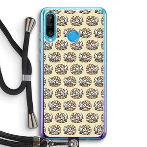 CaseCompany Slapende poes: Huawei P30 Lite Transparant Hoesje met koord