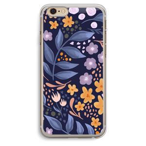 CaseCompany Flowers with blue leaves: iPhone 6 Plus / 6S Plus Transparant Hoesje