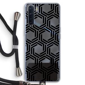 CaseCompany Geometrisch patroon: Oppo A91 Transparant Hoesje met koord