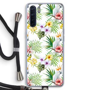 CaseCompany Gele kuif: Oppo A91 Transparant Hoesje met koord