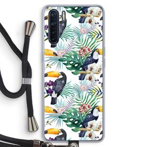 CaseCompany Tukans: Oppo A91 Transparant Hoesje met koord