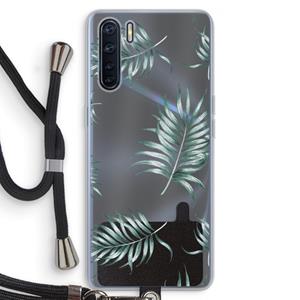 CaseCompany Simple leaves: Oppo A91 Transparant Hoesje met koord