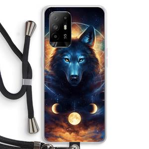 CaseCompany Wolf Dreamcatcher: Oppo A95 5G Transparant Hoesje met koord